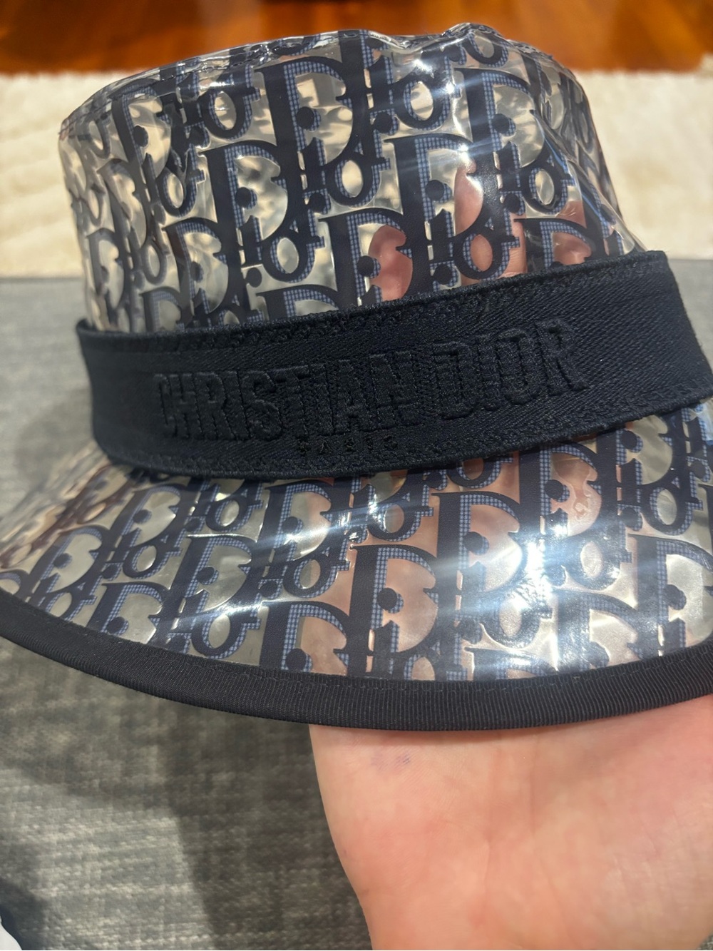 Christian Dior Blue Logo Rain Bucket Hat - Picture 5 of 5